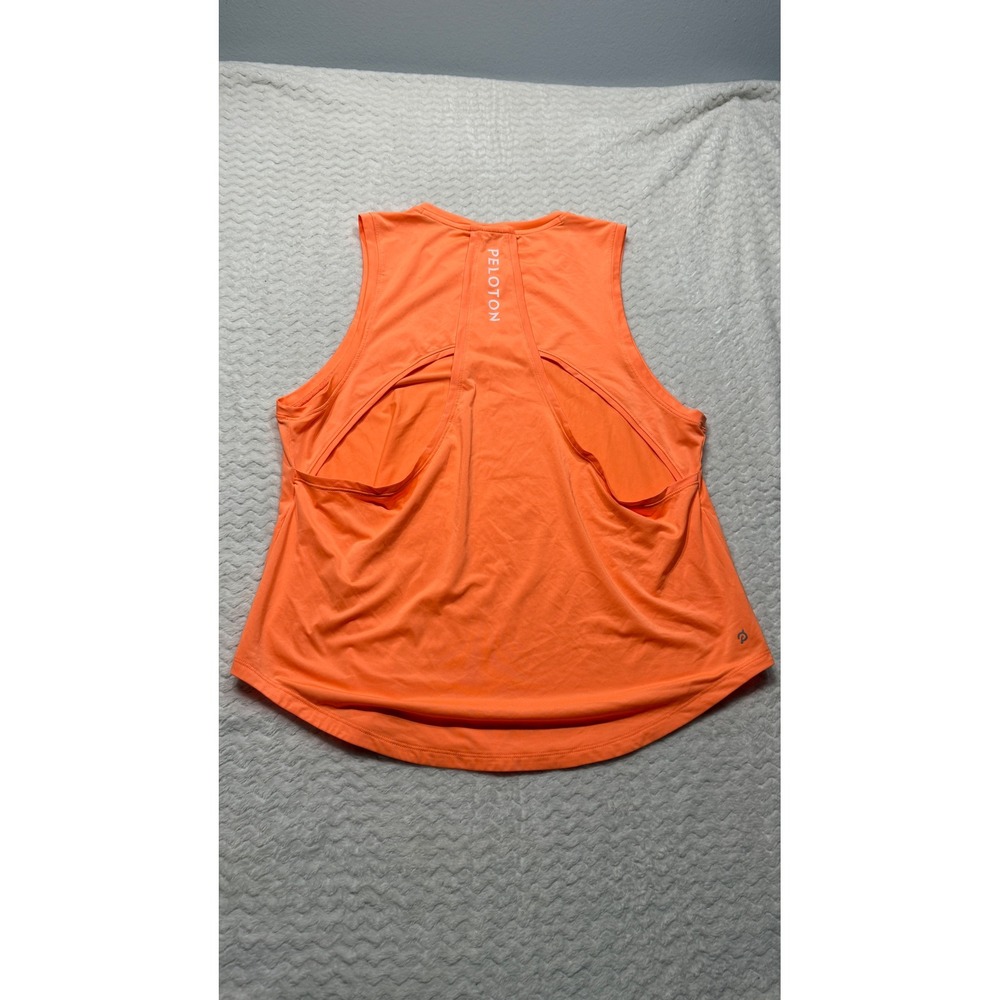 Peloton Womens L Neon Orange Keyhole Back Sleeveless Activewear Tank RN150110